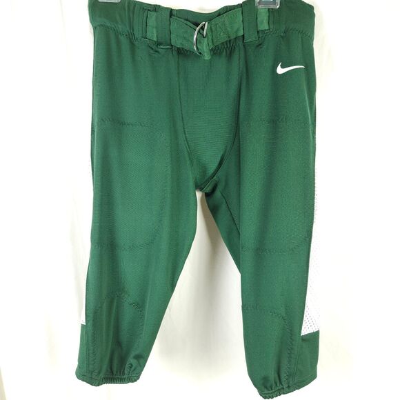 NWT Nike Mens Large Green Belted White Striped Swoosh Football Pants - Picture 1 of 8